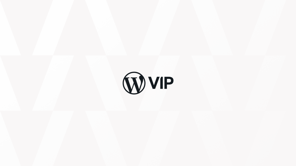 Black WordPress VIP logo on a light background