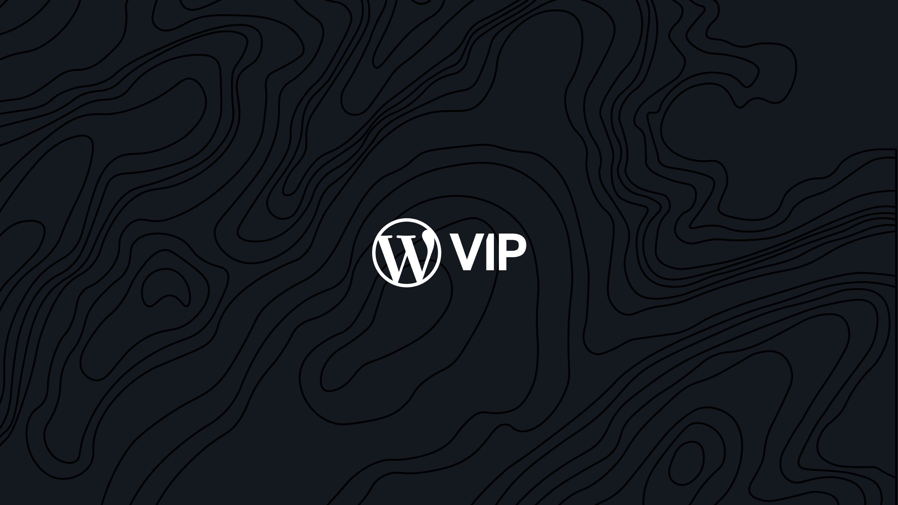 white WordPress VIP logo on black blackground