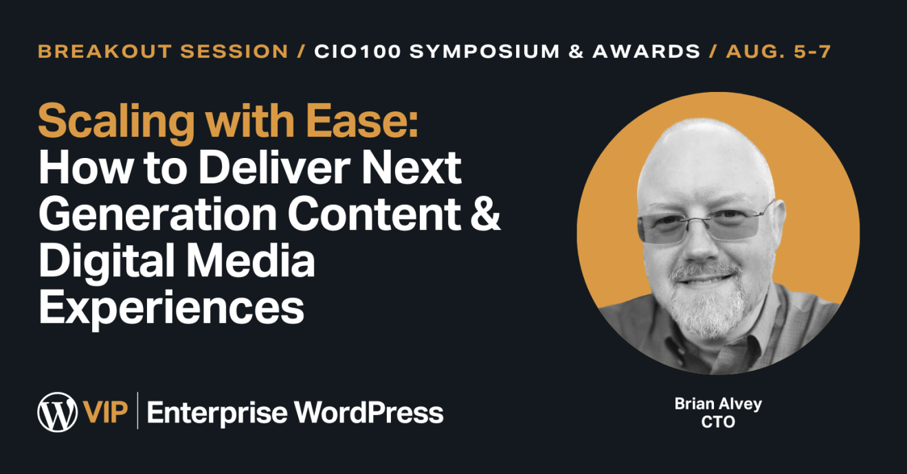 Scaling with Ease session promo featuring Brian Alvey for digital solution content leadership event.