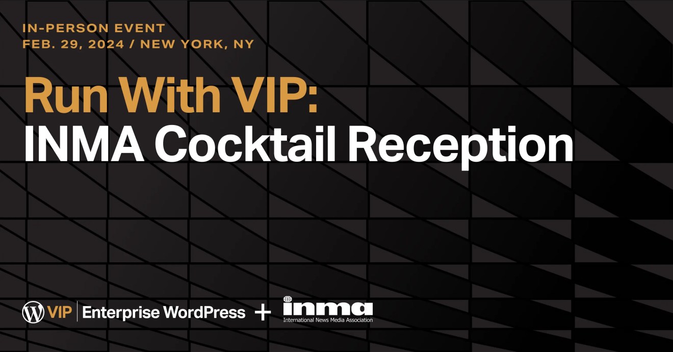 Event promotion for Run With VIP: INMA Cocktail Reception, supporting digital solution publishing experience.