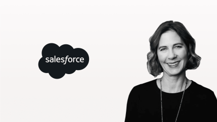 Poster for webinar with Saleforce logo and Hayley Nelson, VP of Content Marketing, Salesforce