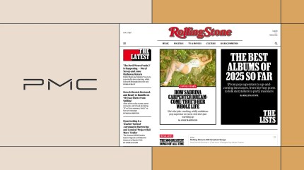 Screenshot of Rolling Stone’s homepage showcasing top entertainment stories and music features, under PMC’s media portfolio. Highlights PMC’s use of WordPress VIP to power high-traffic, content-rich sites with a modern digital publishing experience.