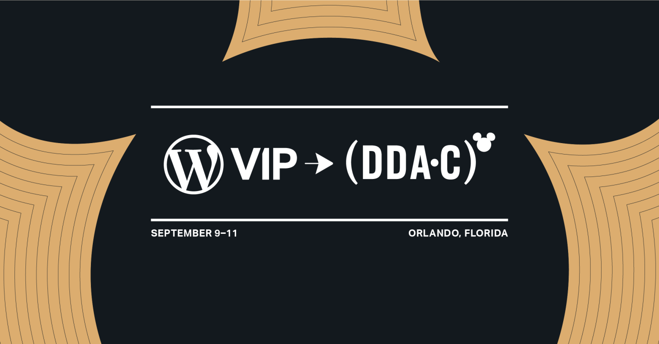 WordPress VIP event promotion with Mickey Mouse ears graphic, highlighting digital content publishing platform.