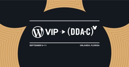 WordPress VIP event promotion with Mickey Mouse ears graphic, highlighting digital content publishing platform.