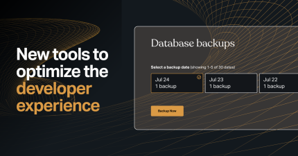 Visual representation of database backups featuring tools aimed at improving the developer experience.