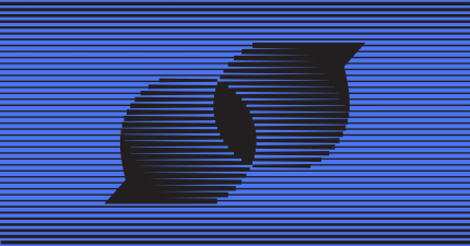 Abstract image with two interlocking circles.