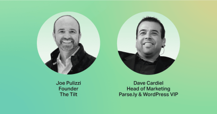 Headshots of Joe Pulizzi and Dave Cardiel, digital solution content strategy and publishing experts.