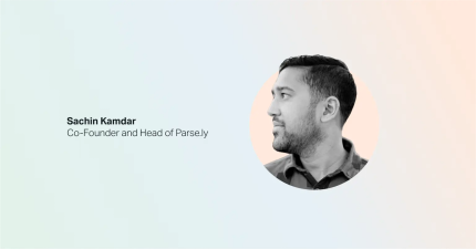 Webinar poster with image of Sachin Kamdar, Co-Founder and Head of Parse.ly