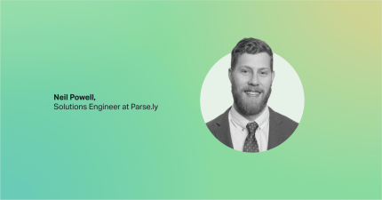 Poster with picture of Neil Powell, Solutions Engineer at Parse.ly