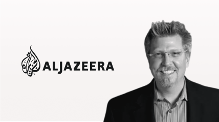 Webinar poster with Aljazeera logo & picture of David “Hos” Hostetter, Digital CTO, Al Jazeera