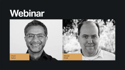 Chuck Gahun and Michael Khalili headshots for webinar on AI and CMS
