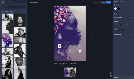 Profile of a woman with Beauty in Diversity text, representing inclusive content in a digital solution context.