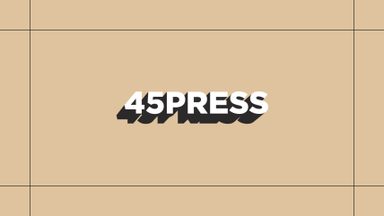 45press logo on a gold background, framed by thin black lines.