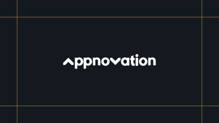 Appnovation logo on a black background, framed by thin gold lines.