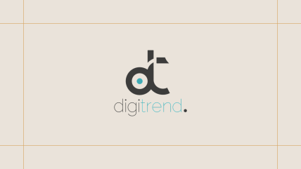 Digitrend logo on a cream background, framed by thin gold lines.