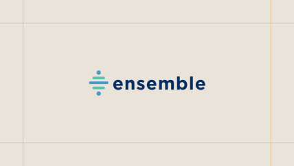 Ensemble logo on a cream background, framed by thin gold lines.