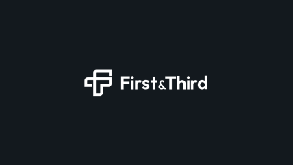 First & Third logo on a black background, framed by thin gold lines.