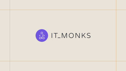 IT Monks logo on a cream background, framed by thin gold lines.