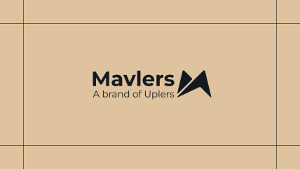 Mavlers logo on a gold background, framed by thin black lines.