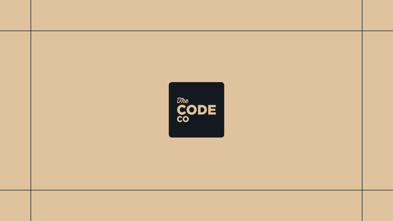 The Code Co. logo on a gold background, framed by thin black lines.