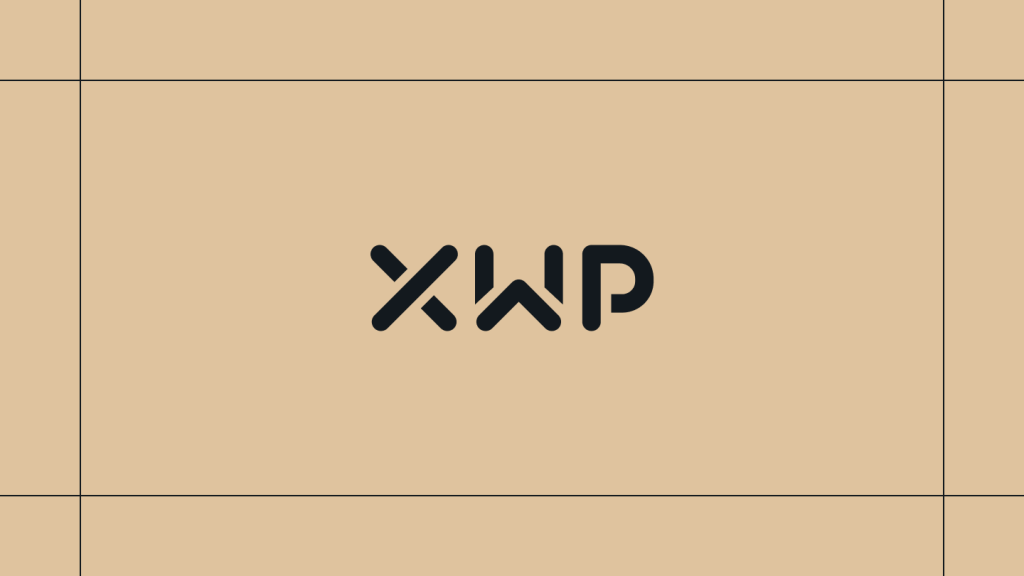Black XWP logo on a gold background, framed by thin black lines.