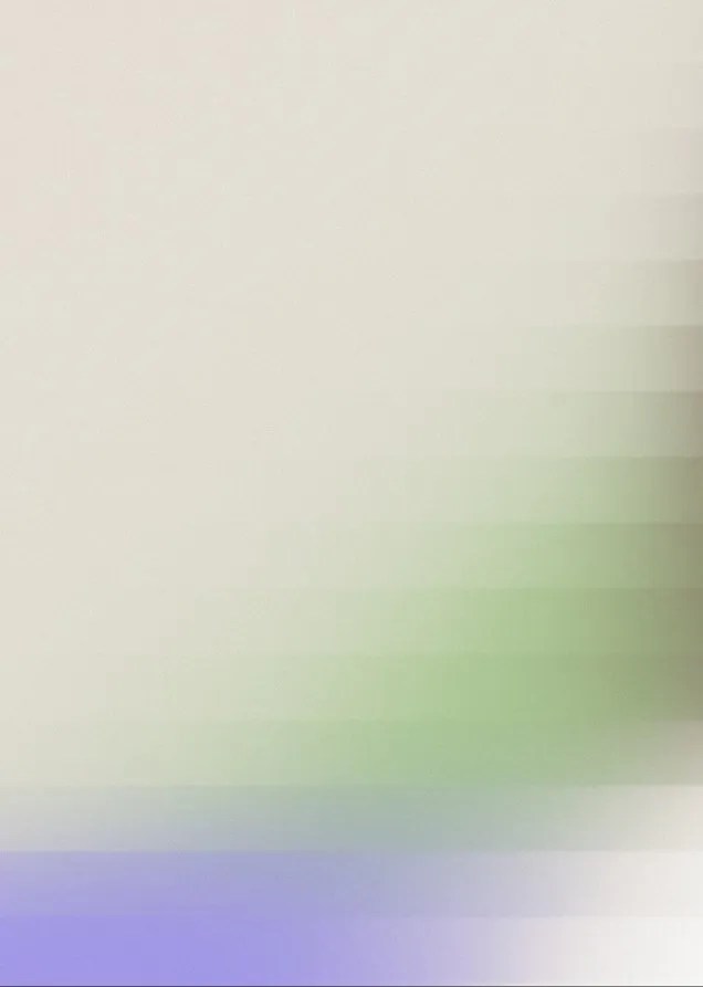 Blurry gradient image with beige, green, and purple horizontal bands blending into each other.