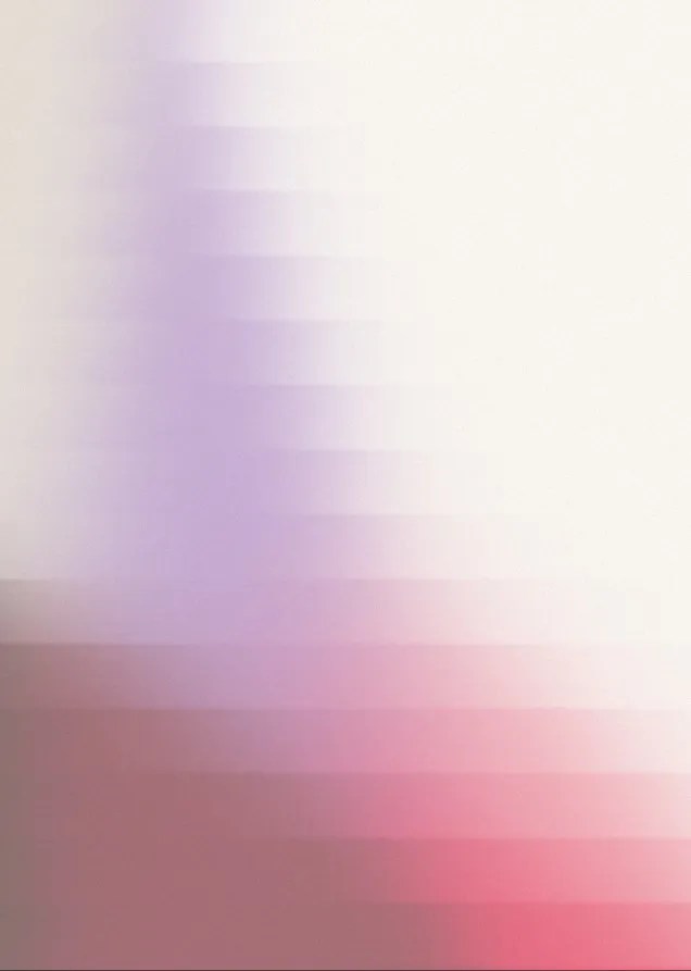 Blurred gradient with soft pink, purple, and beige pixel-like rectangles blending diagonally across the image.