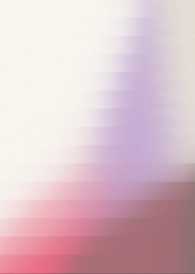 Blurry gradient blocks of white, purple, and pink shades with a pixelated, abstract appearance.