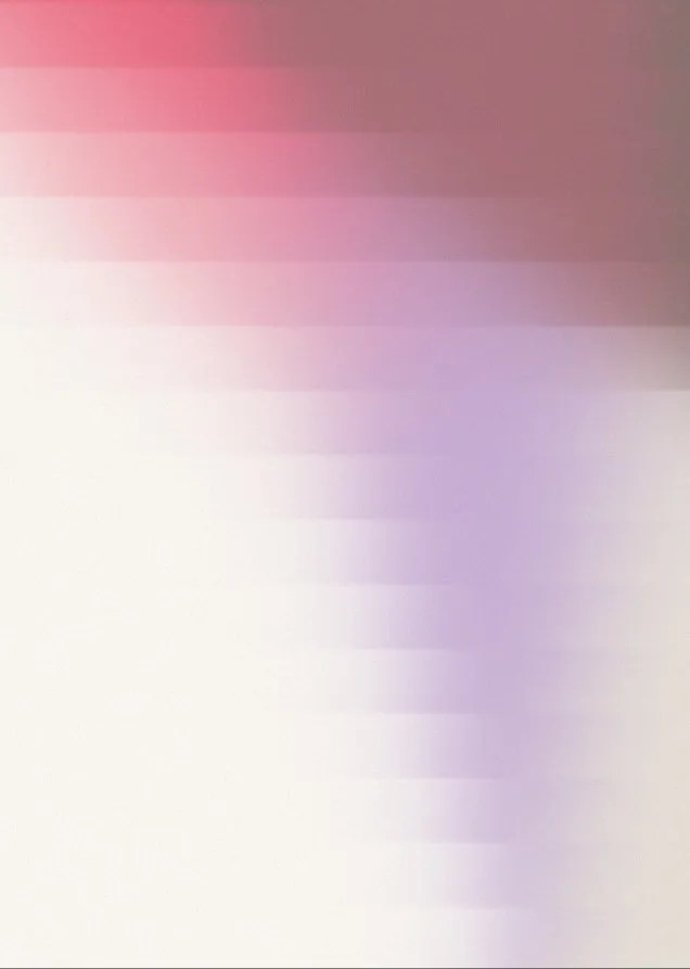 A blurred gradient with pink, purple, and white tones forming soft horizontal lines.