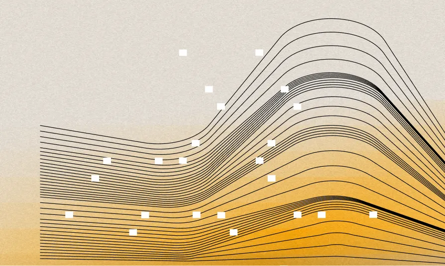 Abstract contour-line illustration forming layered peaks and valleys, representing enterprise CMS and DXP platform comparison.