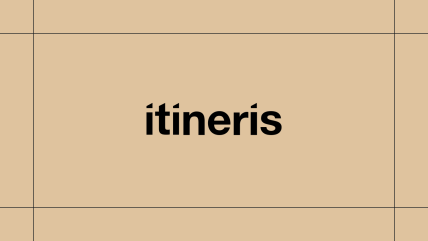 itineris logo on a gold background, framed by thin black lines.