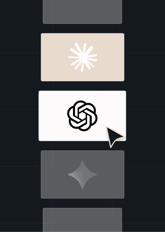 Plugin selection menu highlighting the OpenAI logo with a cursor over the option.
