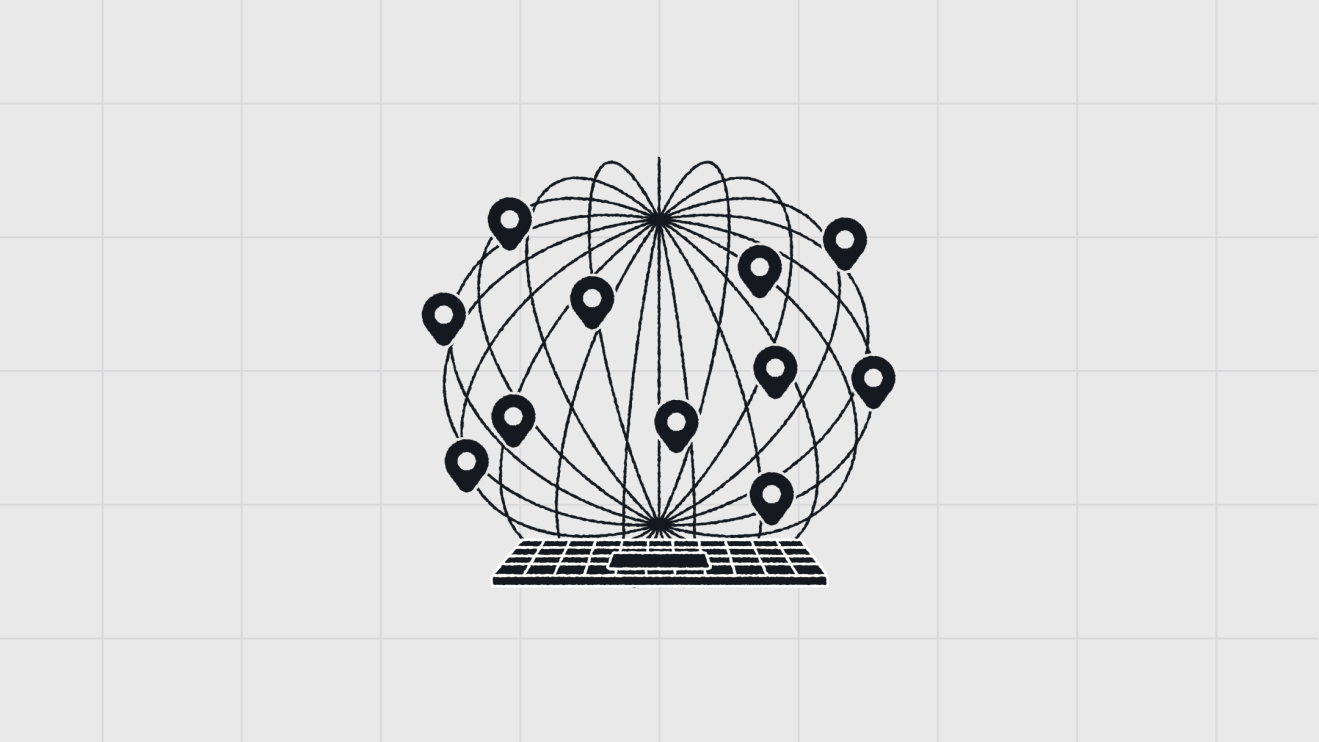 A laptop with a globe and location pins, symbolizing the seamless global digital connectivity offered by a multilingual WordPress site.