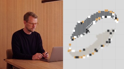 A man works on a laptop at a wooden desk; a colorful data visualization, highlighting WebMCP vs. Traditional MCP (and Why AI-first Enterprises Should Care)