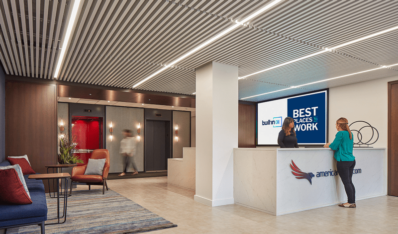 Inside of American Eagle office