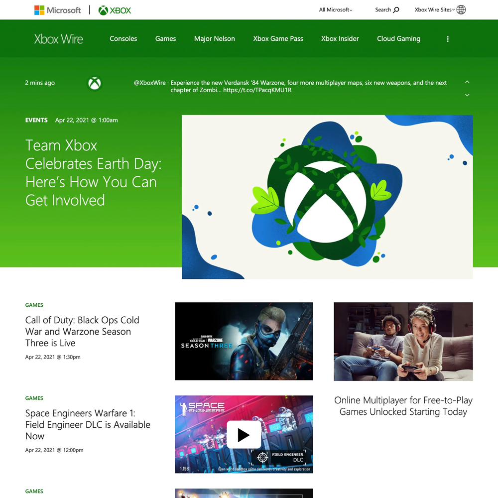 team xbox celebrates earth day