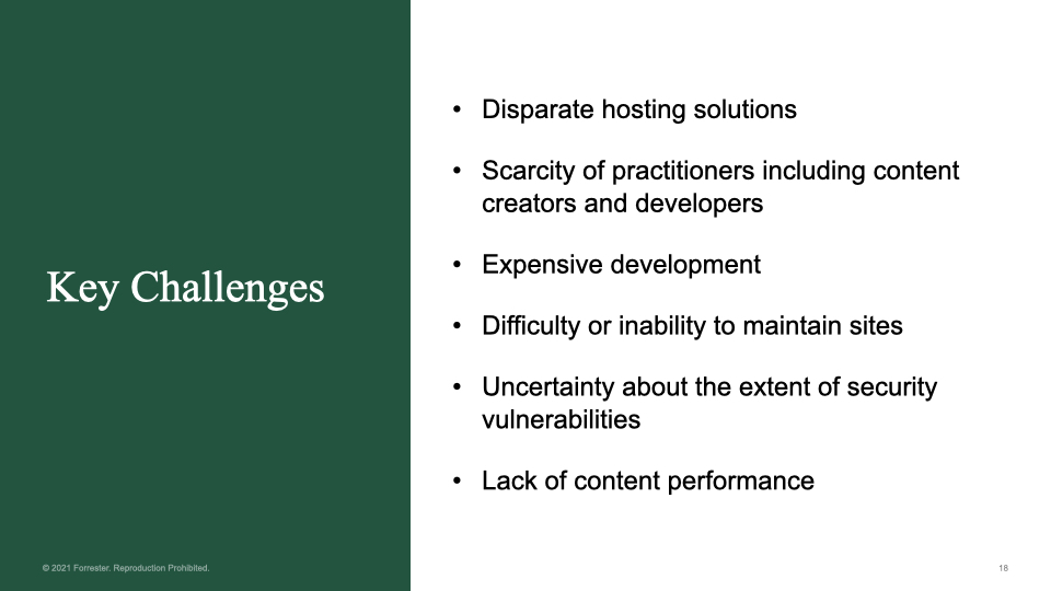 Bullet points of the key challenges WordPress VIP customers experience