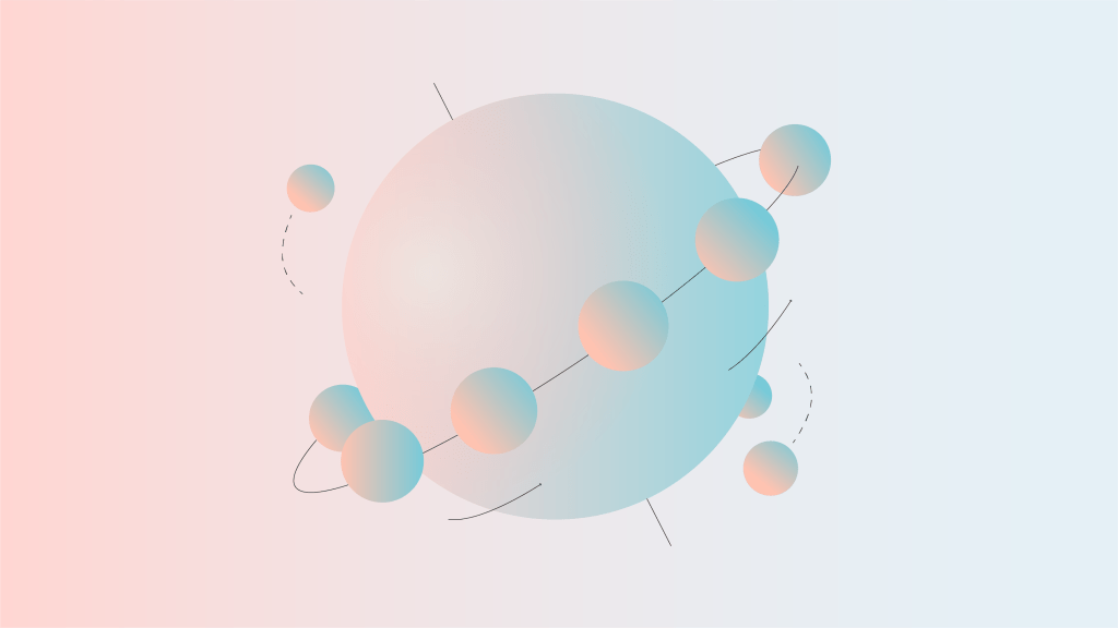 Illustrative rendtion of a globe turning on its axis with planets orbiting to represent the importance of a content hub