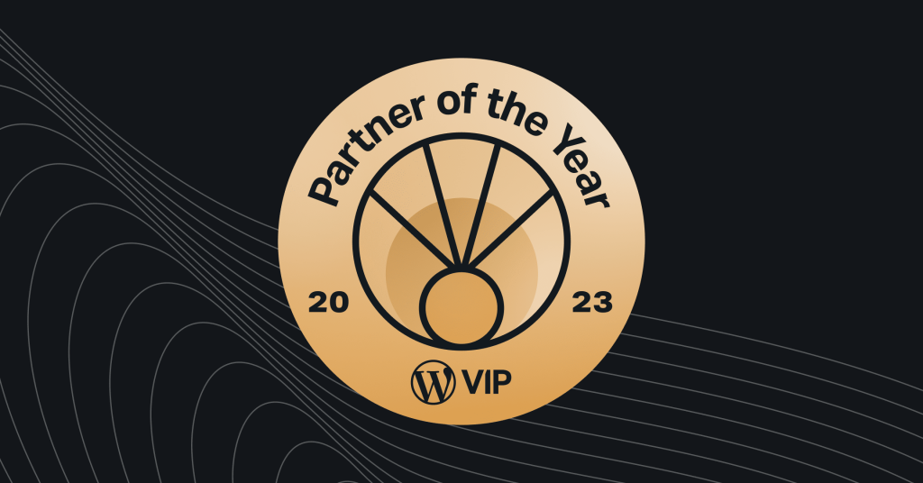 Image: WordPress VIP 2023 Partner of the Year award logo.