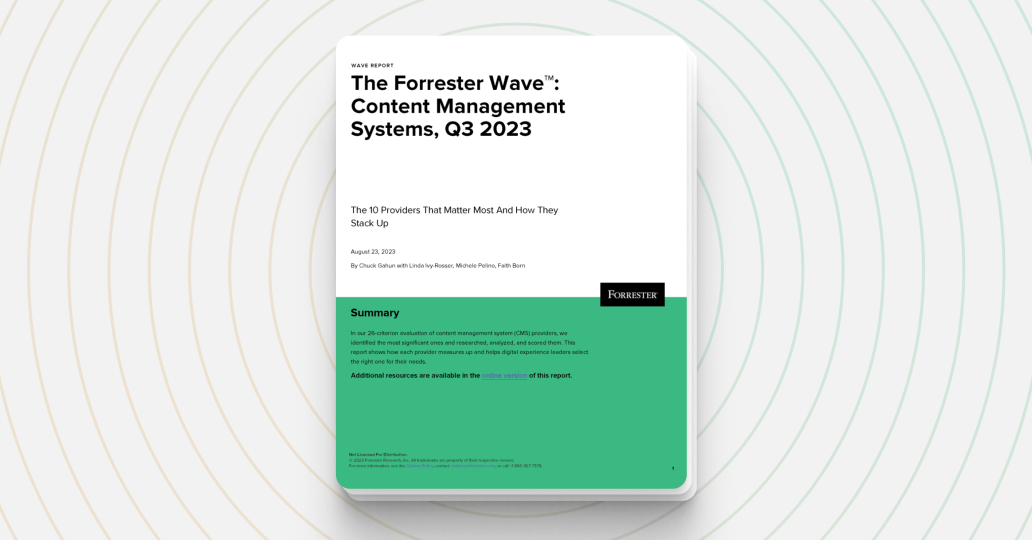Cover of The Forrester Wave: Content Management Systems, Q3 2023