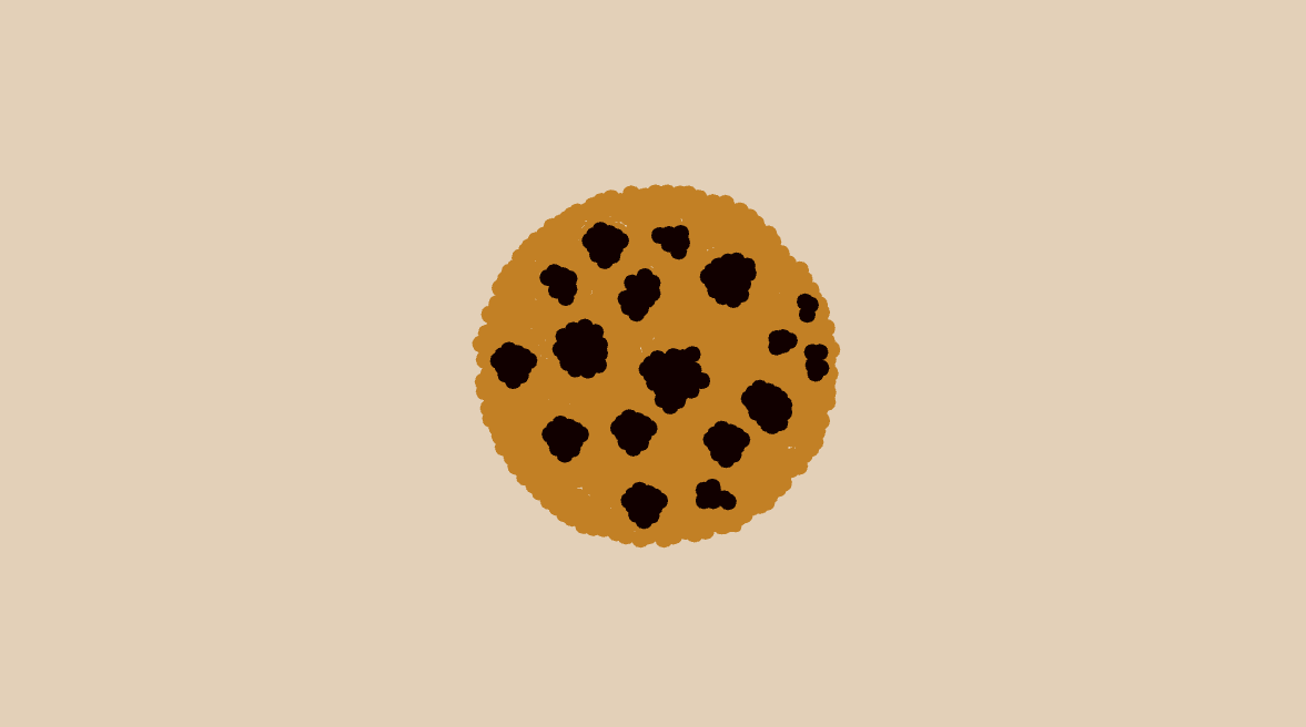 Animation of a cookie disintegrating and reintegrating