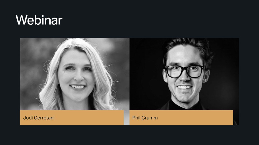 Split-screen image of Jodi Cerretani and Phil Crumm with "Future of the Web 2026 Webinar" text above their photos.